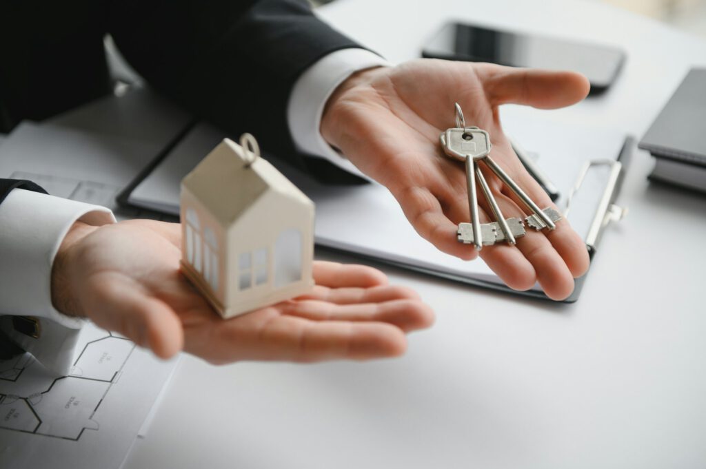 real estate agent in office